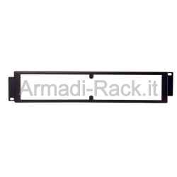 Pannello rack 19" 2 unità di protezione realizzato in metallo e plexiglass