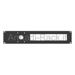 Pannello rack 19" 2 unità preforato per spina 16a e 10 slot per prese civili gewiss