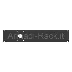 Pannello rack 19" 2 unità preforato per 1 spina industriale 220v 16a 90° gewiss