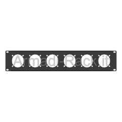 Pannello rack 19" 2 unità per 6 prese/spine pce 70x70 da 16/32a da pannello