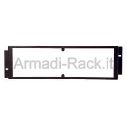 Pannello rack 19" 3 unità di protezione realizzato in metallo e plexiglass