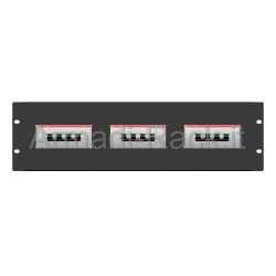 Pannello rack 19" 3 unità completo di 3 interruttori magnetotermici 4x32a