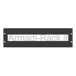 Pannello 3 unità rack 19" forato per n° 24 moduli din - barra DIN non compresa