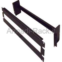 Pannello rack 19" 3 unità forato per n° 22 moduli din con frontale amovibile