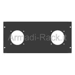 Pannello rack 19" 5 unità preforato per 2 prese 380v 125a gewiss o scame