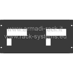 Pannello rack 19" 5 unità forato per 2 moduli magnetotermico + differenziale tarabile abb 125a