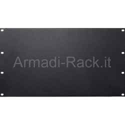 Pannello cieco 6 unità per armadi rack nero RAL 9005, front panels rack 19"