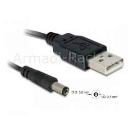 Cavo alimentazione usb connettore dc 5.5 x 2.1 mm mt 1