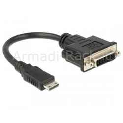 Adattatore hdmi mini c maschio - dvi 24+5 femmina 20 cm