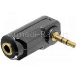 Adattatore audio stereo 3,5mm m poli femmina - maschio angolato
