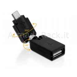 Adattatore ruotabile usb a femmina - micro usb maschio