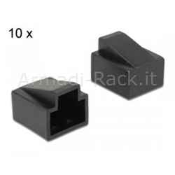 Set 10 cappucci di protezione antipolvere per connettori rj45