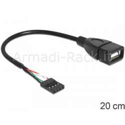 Cavo usb 2.0 connettore femmina - 5 pin per piastra madre cm. 20