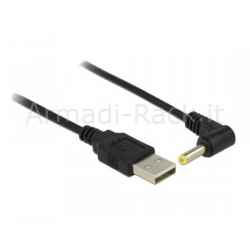 Cavo di alimentazione usb dc 5,5 x 2,10mm 90° 1,5 mt
