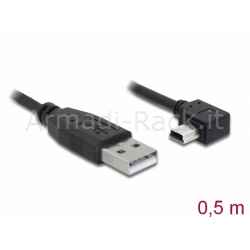 Cavo usb maschio - usb mini b maschio angolo 90° mt 0,5