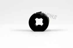 MAS 2,5 manicotto anti sfilamento nero per viti imperdibili M2,5 - versione per asole 5mm x 2,5 mm