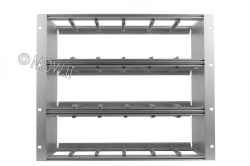 Subrack portamoduli 9U (3 x 3U) 84HP x 178 per schede P=160 con connettori ad interasse di fissaggio di 90 mm secondo standard DIN 41612,...