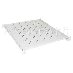 Ripiano fisso con piano di appoggio profondità 550mm, 4 staffette fissaggio rack regolabili, occupa 1 unità colore grigio RAL 7035