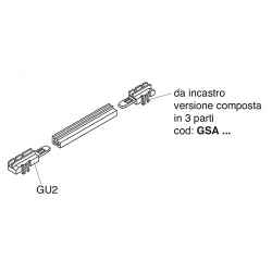 GU2 coppia inserti guide scheda in alluminio (anteriore + posteriore)