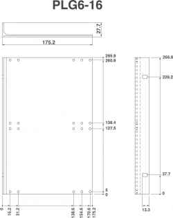 pareti laterali con flangia per subrack serie gold 6UX160
