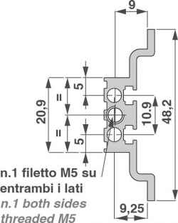 Profilo Mediano per DIN 41612, varie lunghezze