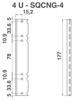 SQCNG-4 squadretta posteriore subrack serie gold altezza 4U