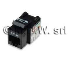 Frutto RJ 45 cat 5e UTP colore nero - Keystone jack RJ45 Module Unshield