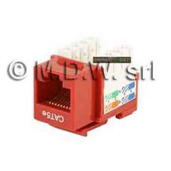 Frutto RJ 45 cat 5e UTP colore rosso - Keystone jack RJ45 Module Unshield