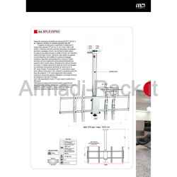 Supporto universale da soffitto per due monitor affiancati in configurazione portrait fino a 55”