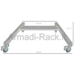 Base ad acca in acciaio con ruote pivoettanti per splt100a