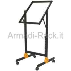 Supporto 20 unità rack 19” con ruote, 8U fisse + telaio inclinabile 12U