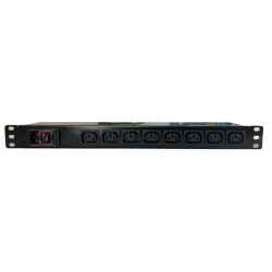 Multipresa 8 prese VDE C13, con filtro di rete, doppio fusibile ed interruttore, struttura 1U 19" in acciaio verniciato nero, cablaggio a...
