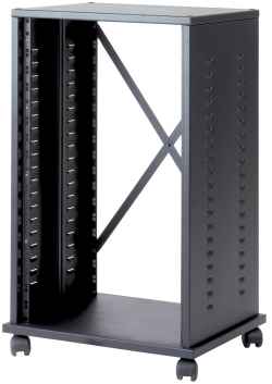 Mobile HI FI professionale per rack 19 pollici da 18 unità, L=560, P=460, H=930(860 con ruote) mm. Colore nero RAL9005