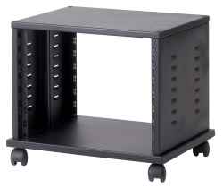 Mobile HI FI professionale per rack 19 pollici da 8 unità, L=560, P=460, H=480(410 con ruote) mm. Colore nero RAL9005