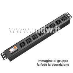 Multipresa 8 IEC C13 + inter.luminoso bipolare - struttura in alluminio