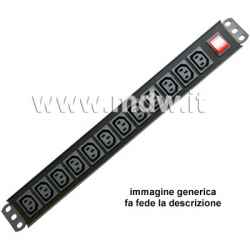 Multipresa 12 IEC C13 + inter.Magneto-Termico - struttura PVC V0