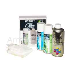 Kit pulizia office con 1 spray aria compressa 400ml + 1 spray clean screen 200ml + 1 spray clean plastic 200ml + 5 panni