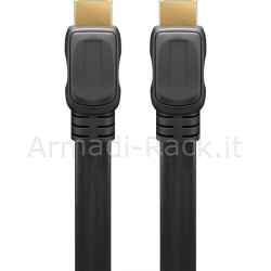 Cavo hdmi piatto mt. 3 high speed con ethernet colore nero