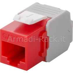 Presa di rete keystone rj45 cat6a utp toolless rosso